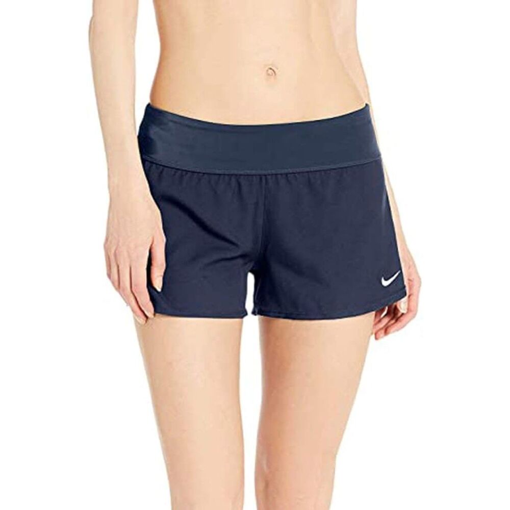Nike Women's Standard Solid Element Swim Boardshort Navy Blue Nike Swim Short